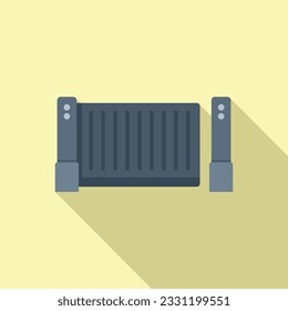 Vector plano del icono de control de la puerta de estacionamiento. Puerta automática. Seguridad de entrada