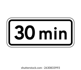 Parking Duration Restriction – Maximum Allowed Stay – High Quality Stock Vectorial Image