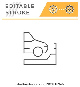 Parking editable stroke line icon