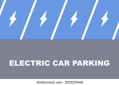 Parking for electric car illustration. Vector in flat design