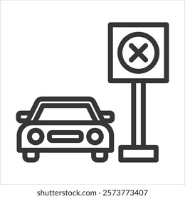 Parking Facilities Outline Icon Vector Illustration