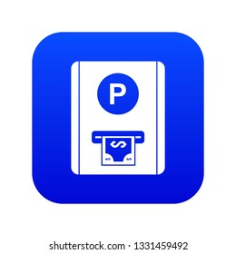 Parking fee icon digital blue for any design isolated on white vector illustration