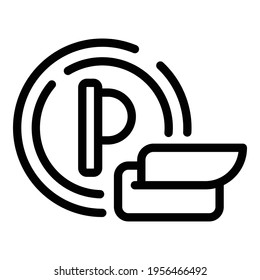 Icono de tarifa de estacionamiento. Icono del vector de la tarifa de estacionamiento de contorno para el diseño web aislado en fondo blanco