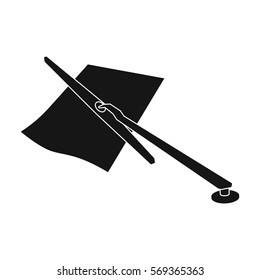 Parking fine icon in black style isolated on white background. Parking zone symbol stock vector illustration.