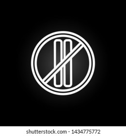 Parking is forbidden for even-numbered months neon icon. Elements of road sign set. Simple icon for websites, web design, mobile app, info graphics