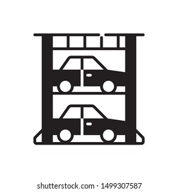 Parking garage icon. flat simple pictogram. Multi storey car park vector illustration