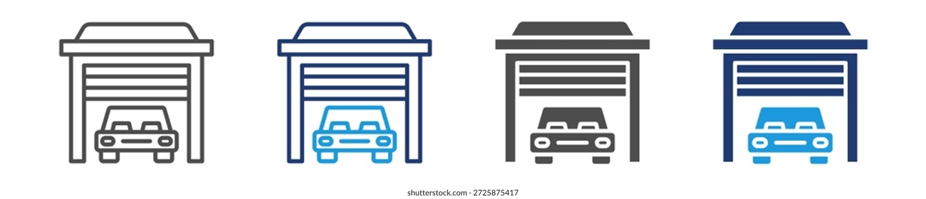 Conjunto de iconos de estacionamiento de varios estilos
