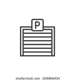 Parking garage line icon. linear style sign for mobile concept and web design. Parking gate outline vector icon. Symbol, logo illustration. Vector graphics