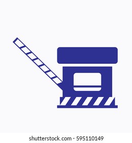 Parking Gate Icon. Flat Graphic Isolated Blue Color Silhouette Symbol