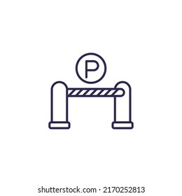 Parking Gate Icon, Line Vector