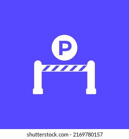 Parking Gate Icon, Vector Sign