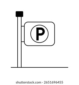 parking glyph icon with white background vector stock illustration
