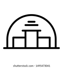 Parking hangar icon. Outline parking hangar vector icon for web design isolated on white background