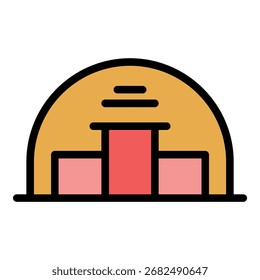 Parking hangar icon. Outline parking hangar vector icon color flat isolated