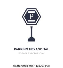 parking hexagonal icon on white background. Simple element illustration from Signs concept. parking hexagonal icon symbol design.