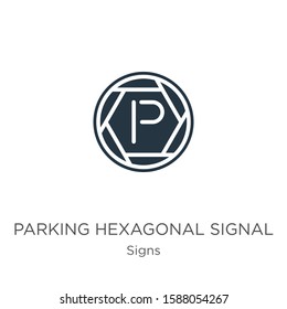 Parking hexagonal signal icon vector. Trendy flat parking hexagonal signal icon from signs collection isolated on white background. Vector illustration can be used for web and mobile graphic design, 