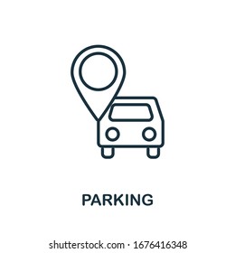 Parking icon from airport collection. Simple line Parking icon for templates, web design and infographics