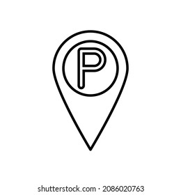 parking icon, area vector, position illustration