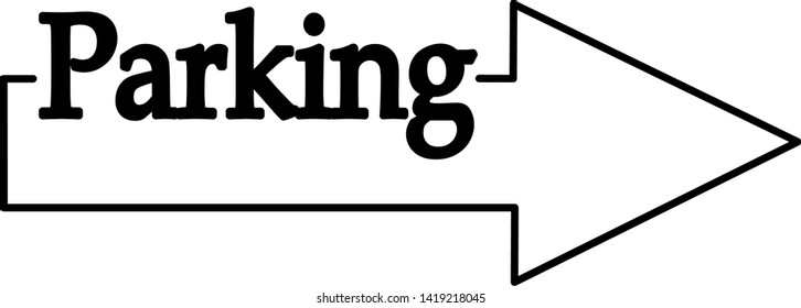 Parking icon arrow pointer illustration line