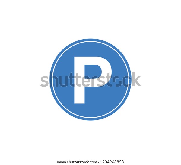 Parking Icon Blue Circle Parking Sign Stock Vector (Royalty Free