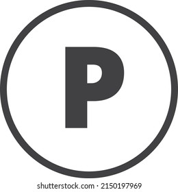 Parking icon. Car place traffic road sign