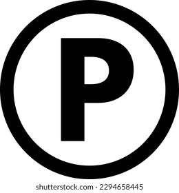 Parksymbol-Kreis, Vektorgrafik einzeln auf weißem Hintergrund