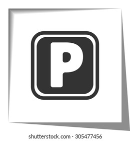 Parking icon with cut out shadow effect