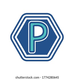 Design der Parksymbole, Sammlung im trendigen Stil 