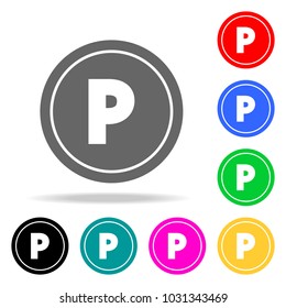 Parking icon. Elements in multi colored icons for mobile concept and web apps. Icons for website design and development, app development on white background