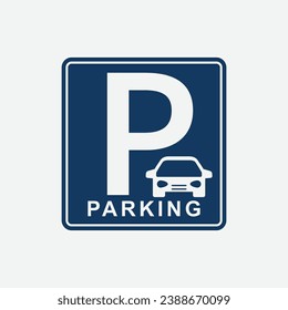 Plantilla de diseño de estilo plano de icono de estacionamiento