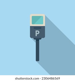 Parking icon flat vector. Space security. Zone place