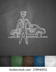 the parking icon. Hand drawn vector illustration. Chalkboard Design