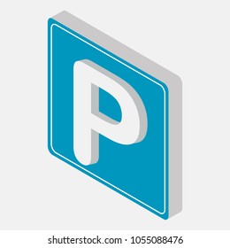 parking Icon isometric. vector