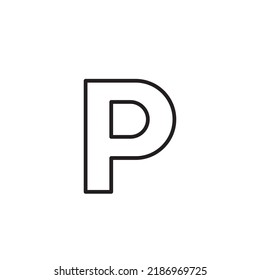 parking icon, letter p for parking
