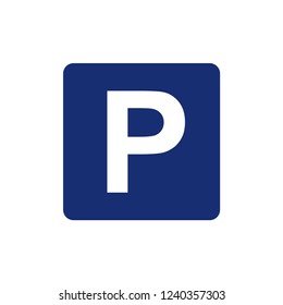 Parking icon, letter P sign icon vector.