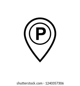 Parking icon, letter P sign icon vector.