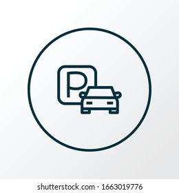 Parking Icon Line Symbol. Premium Quality Isolated Sign Element In Trendy Style.