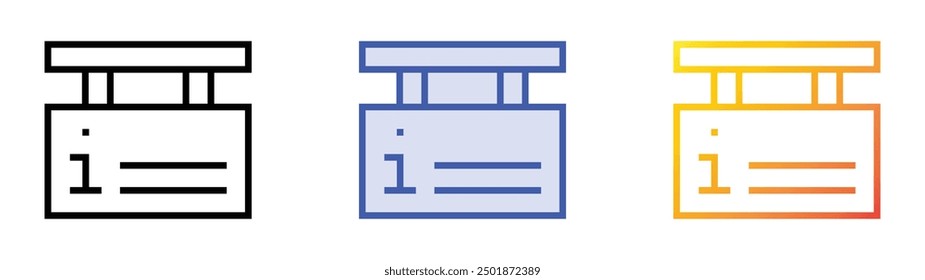parking icon. Linear, Blue Fill and Gradient Style Design Isolated On White Background