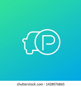 parking lot icon, linear design