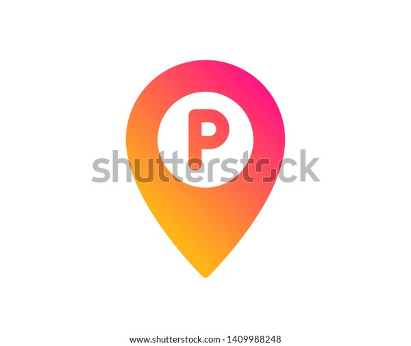 Parking icon.\
Location map pointer sign. Car park symbol. Classic flat style.\
Gradient parking icon.\
Vector