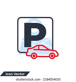 ilustración vectorial del logotipo del icono de estacionamiento. Plantilla de símbolo de estacionamiento para colección de diseño gráfico y web