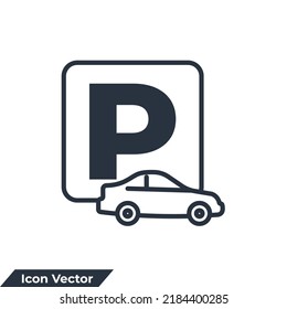 Parksymbol, Vektorgrafik. Symbol für Autoparkierung für Grafik- und Webdesign-Kollektion