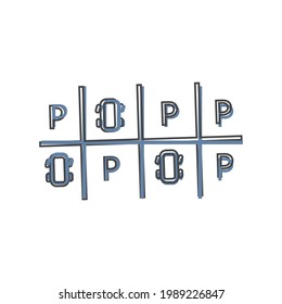 Parking icon on cartoon style on white isolated background.