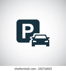 parking icon on white background