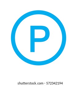 parking icon on white background. parking sign.