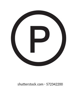 parking icon on white background. parking sign.