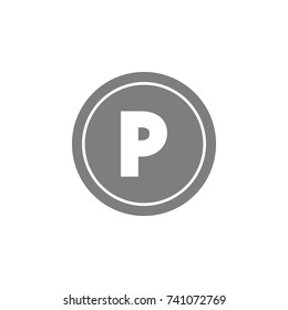 Parking icon on white background