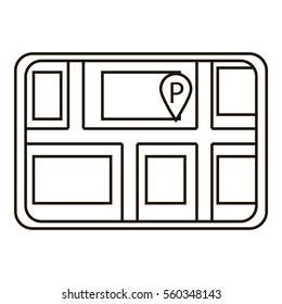 Parking icon. Outline illustration of parking vector icon for web