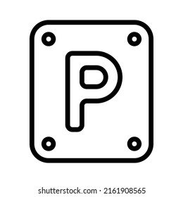 Parking Icon With Outline Style. Suitable For Website Design, Logo, App And UI. Based On The Size Of The Icon In General, So It Can Be Reduced.