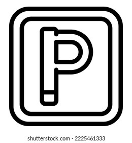 Umriss-Vektorgrafik für das Parksymbol. Herberge. Moderne Stadt